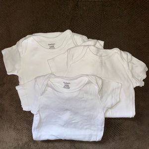 Baby unisex white onesie lot. 3-6months. Diff brands.